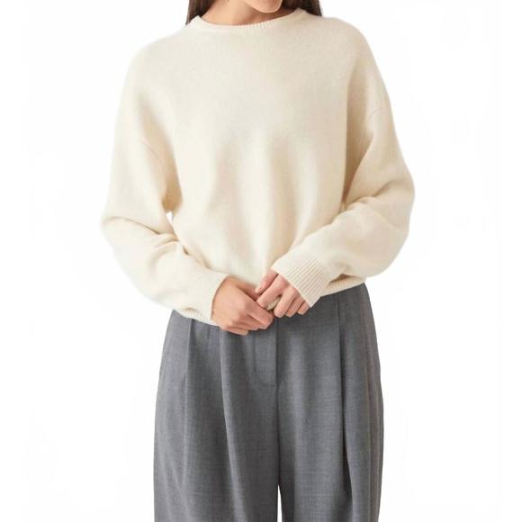 NEW DEMYLEE NEW YORK artemis cashmere sweater in ivory - Picture 1 of 3